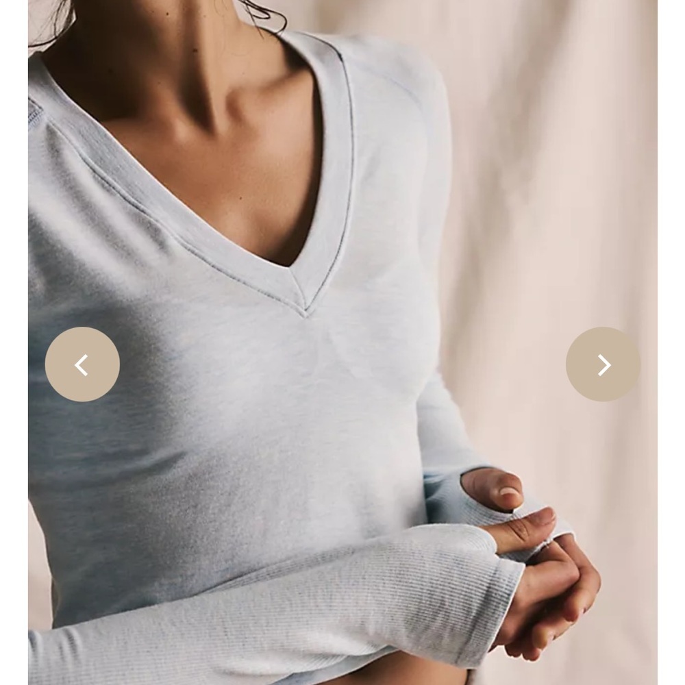 Free People Blue Glow Heather Long Sleeve Top & Tavi Noir Pure Barre Leggings XS - Picture 7 of 7